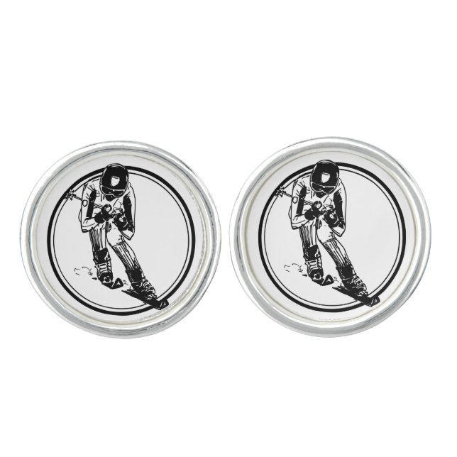 Professional Skier Cufflinks (Front)