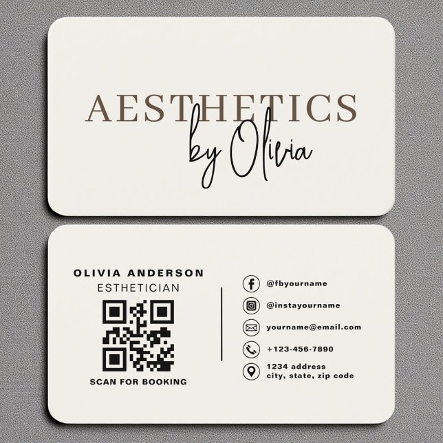 Professional Skincare QR Code Cream Business Card (Creator Uploaded)