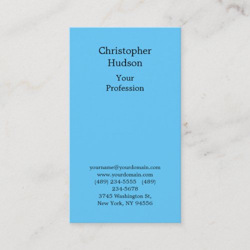 Professional Sky Blue Plain Premium Silk Business Card