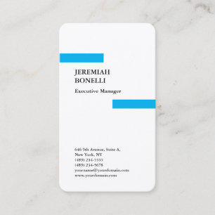 Professional sky blue white modern premium silk business card