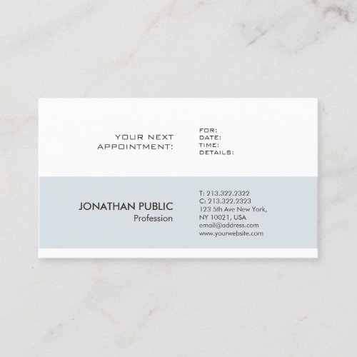 Professional Sleek Chic Appointment Reminder Plain