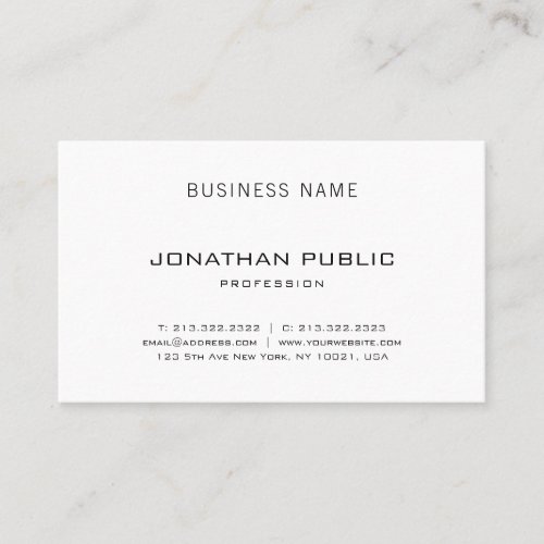 Professional Sleek Design Modern Elegant Plain Business Card