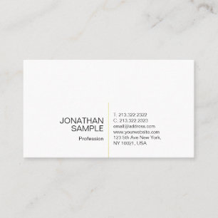 Professional Sleek Modern Creative White Gold Business Card