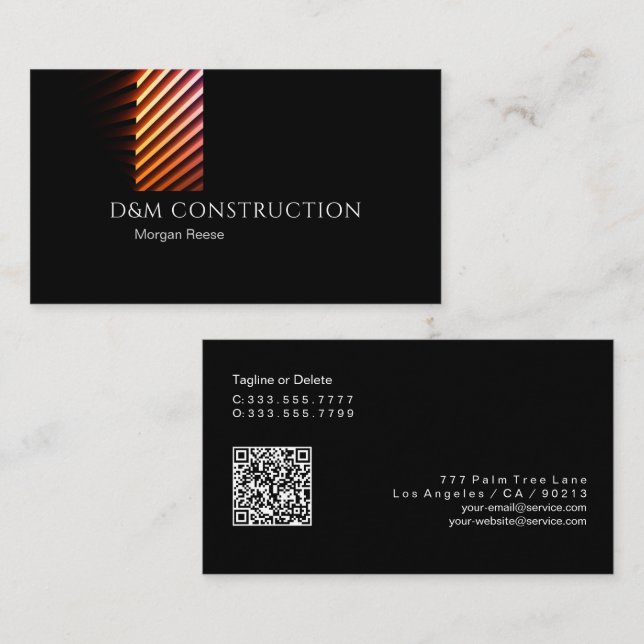 Professional, Smart Design, QR Code Vs 3 Business Card (Front/Back)