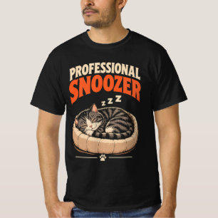 Professional Snoozer Funny Cute Sleeping Cat T-Shirt