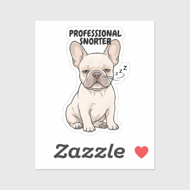 Professional Snorter Funny French Bulldog Design Sticker (Sheet)