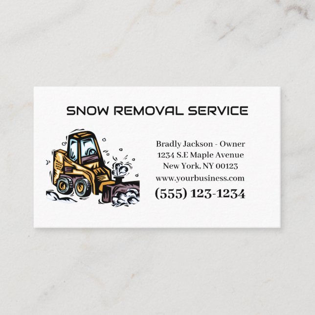 Professional Snow Removal Service Business Card (Front)