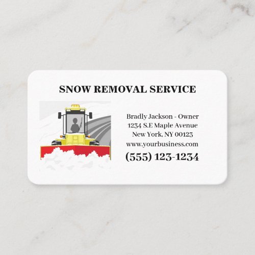 Professional Snow Removal Service Business Card