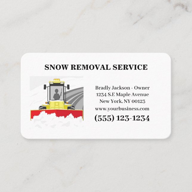 Professional Snow Removal Service Business Card (Front)