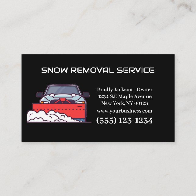 Professional Snow Removal Service Business Card (Front)