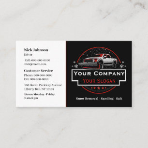 Professional Snow Removal, Snow Plowing Company Business Card