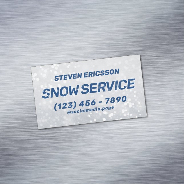 Professional snow removal winter service business card magnet (In Situ)