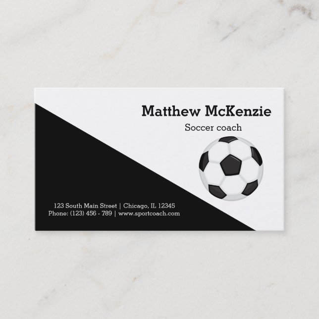 Professional Soccer coach player Business Card (Front)