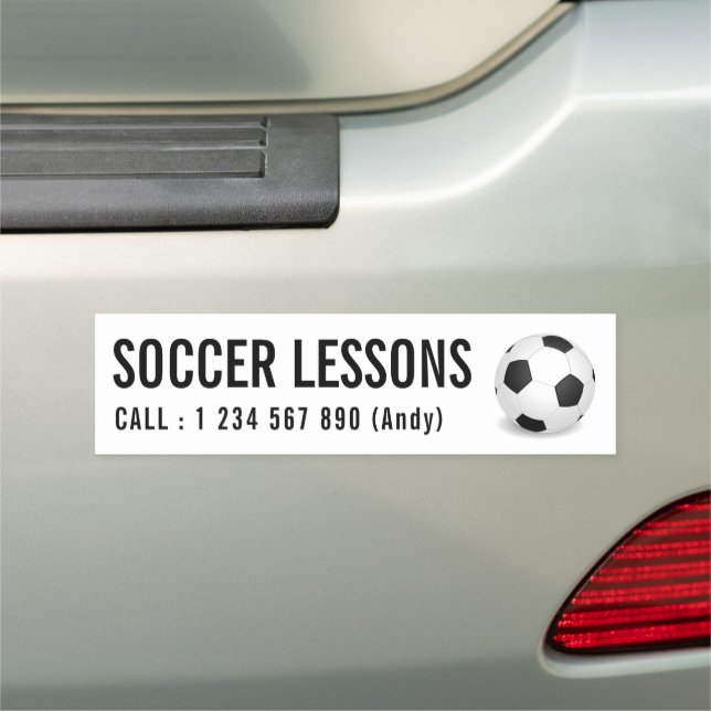 Professional Soccer Lessons Coach Advertisement Car Magnet (In Situ)