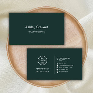 Professional Social media Logo Modern Dark Green Business Card