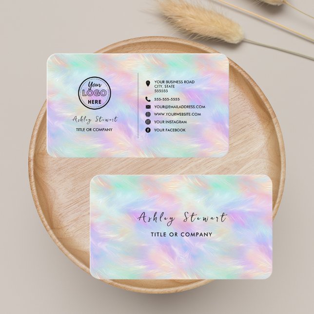 Professional Social media Logo Modern Opal Stylish Business Card (Creator Uploaded)
