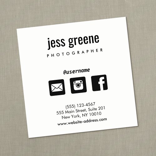 Professional  Social Media Networking  Icons Square Business Card
