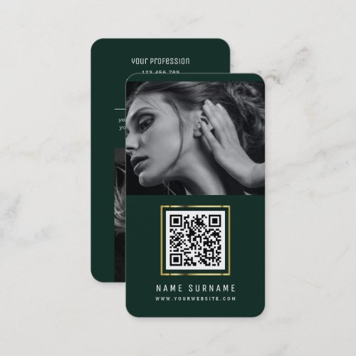 professional social media QR code modern photos Business Card