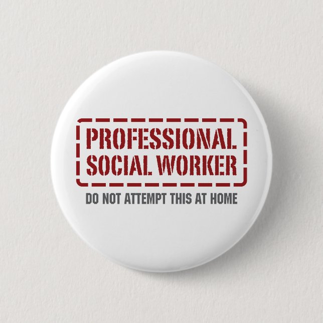 Professional Social Worker Button (Front)