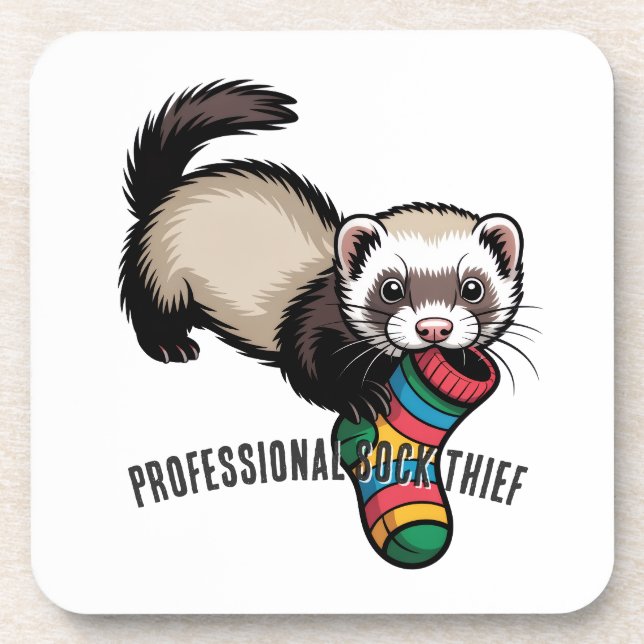 Professional Sock Thief Beverage Coaster (Front)