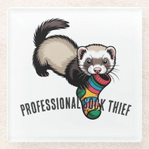 Professional Sock Thief Glass Coaster