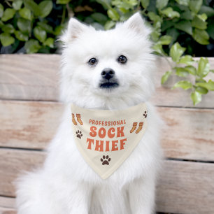 Professional Sock Thief Paw Funny Dog Pet  Bandana Collar