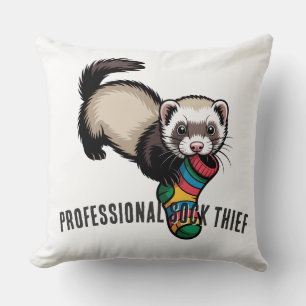 Professional Sock Thief Throw Pillow