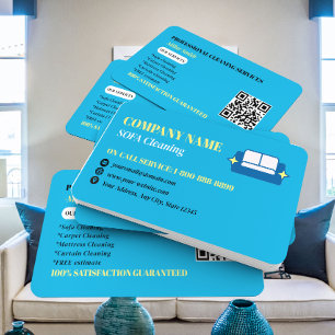 Professional Sofa Cleaning Logo QR Code Business Card