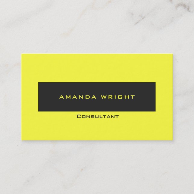 Professional Soft Pastel Yellow Modern Minimalist Business Card (Front)