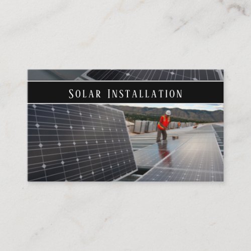 Professional Solar Energy Instillation Service Bus Business Card