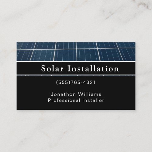 Professional Solar Energy Instillation Service Business Card