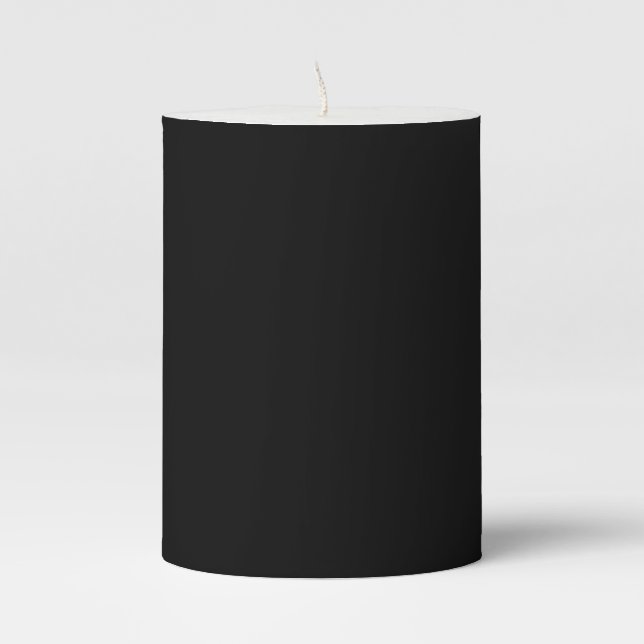 Professional Solid Black Color Pillar Candle (Front)