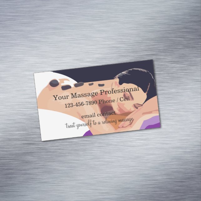 Professional Soothing Massage Business Card Magnet (In Situ)