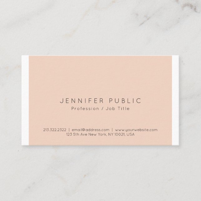 Professional Sophisticated Color Simple Plain Business Card (Front)
