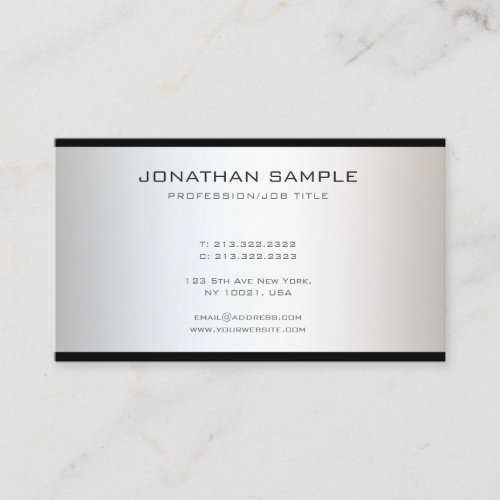 Professional Sophisticated Unique Modern Plain Business Card