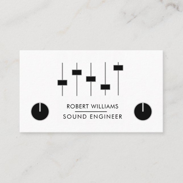 Professional Sound Engineer Music DJ Audio Control Business Card (Front)