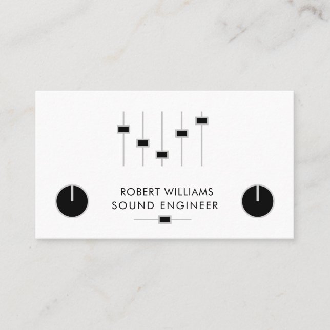 Professional Sound Engineer Music DJ Audio Control Business Card (Front)