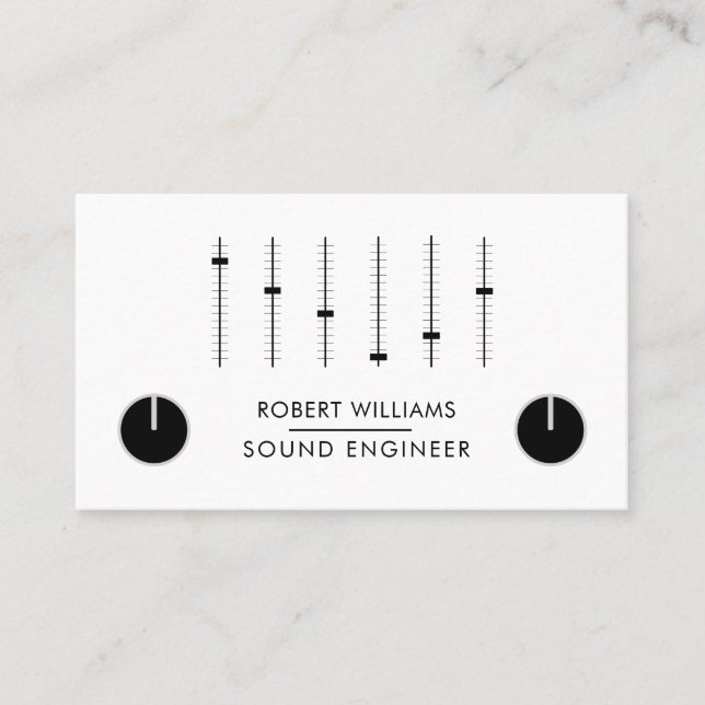 Professional Sound Engineer Music DJ Audio Control Business Card (Front)
