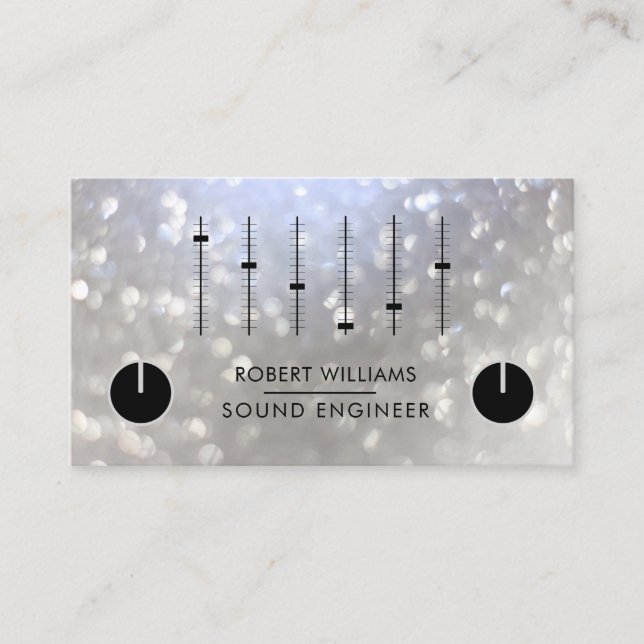 Professional Sound Engineer Music DJ Audio Control Business Card (Front)