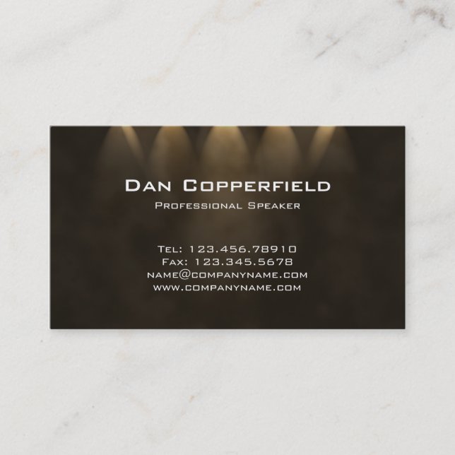 Professional Speaker Spotlight Business Card Brown (Front)