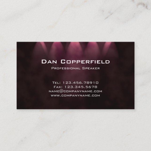 Professional Speaker Spotlight Business Card Red (Front)