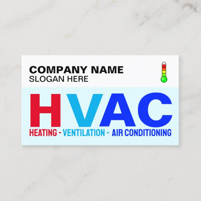 Professional Specialists (Modern Logo) HVAC  Business Card (Front)
