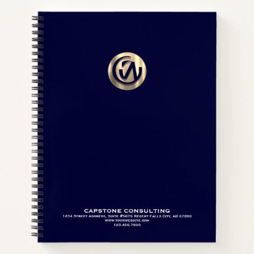 Professional Spiral Notebook with Gold Logo
