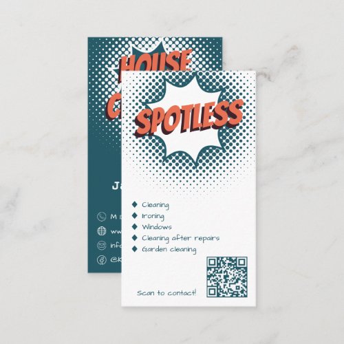 Professional Spotless Blue Cleaner Business Card