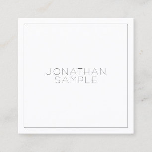 Professional Square Modern Aesthetic Luxury Plain Business Card