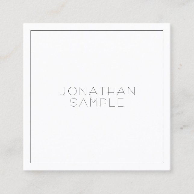 Professional Square Modern Aesthetic Luxury Plain Business Card (Front)