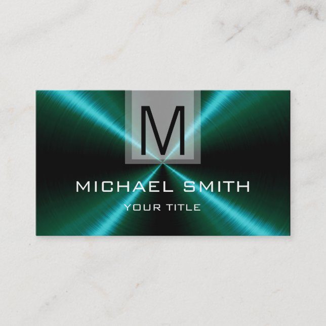 Professional Stainless Steel Metal Monogram #20 Business Card (Front)