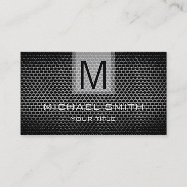 Professional Stainless Steel Metal Monogram #3 Business Card (Front)