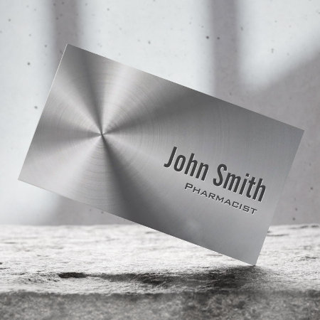 Professional Stainless Steel Pharmacist Faux Metal Business Card