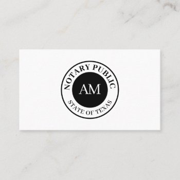 Professional Stamp Cover Notary Public Business Card by TwoFatCats at Zazzle